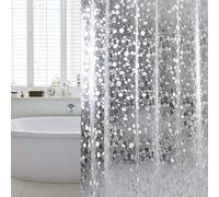 WELTRXE Extra Long Shower Curtain Liner, 72 x 84 Inch EVA Water Repellent Shower Curtain with 3 Magnets, Heavy Duty, No Smell, Chlorine Free Shower Liner for Shower Stall, Bathtubs, 12 Hooks