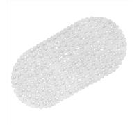 WELTRXE Non Slip Bath Mats for Inside Bath, 69 x 36 cm Clear Pebble Bath Mat Non Slip Anti Mould, Anti Slip Shower Mat, Flexible Oval PVC Bathtub Mat with Suction Cups & Drain Holes, Machine Washable