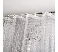 WELTRXE Shower Curtain Liner 8G EVA with 3 Magnets, Waterproof Clear Shower Curtains with 3D Water Cube Design, Heavy Duty Plastic Bathroom Shower Liner for Shower Stall, Bathtubs, 72 x 72,12 Hooks