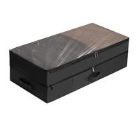 WELTRXE Under Bed Storage, 70L Extensible Clothes Storage Bag, Double Layer Underbed Storage Box with Lid, Foldable Wardrobe Storage Organiser for Bedding, Clothing, Black