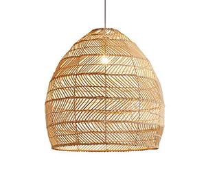 WELTS Rattan Pendant Light Japanese-Style Lamp Shade Natural Rattan Art Lantern Decor Chandelier Hand-Woven Bamboo Hanging Lamp Home Decoration Lighting Fixture for Living Room, Balcony