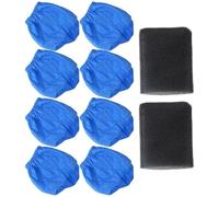 WELURE 8 Pack VRC2 Cloth Filters and 2 Pcs VFF21 Foam Filter Kit for Hyper Tough Armor All Vacmaster 1.5 to 3.2 Gallon Wet Dry Vacuum VH105 VOM205P