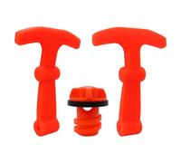 WELURE Cooler Drain Plugs Lid T Latch Straps Handles Replacement Fit for RTIC YETI Coolers,Smellless and Eco-Friendly Silicon (2 Pack Orange Straps + 1 Pack Drain Plug)