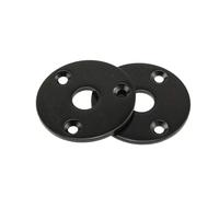 WELWIK 2PCS Black Metal Guitar Output Socket Panel Circular Jack Panel Cover with Screws Suitable for Bass Ukuleles