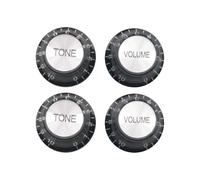 WELWIK 4PCS Black Plastic Electric Guitar Top Hat Knobs Volume Tone Potentiometer Cap Instrument Accessories Bass Component
