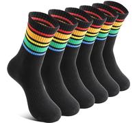 Welwoos Boys Kids Socks Crazy Fun Novelty Funny Cotton Crew Children Teenage Boys Gift Stocking Fillers Socks 6 Pairs(Black,5-8 Years)