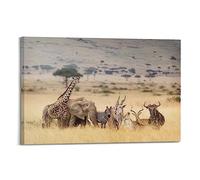 WELYK Animal Poster African Safari Animals Poster Decorative Painting Canvas Wall Posters And Art Picture Print Modern Family Bedroom Decor Posters 16x24inch(40x60cm)
