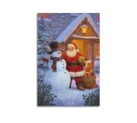 WELYK Merry Christmas Poster Snowman's Wish Poster Decorative Painting Canvas Wall Posters And Art Picture Print Modern Family Bedroom Decor Posters 12x18inch(30x45cm)