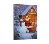WELYK Merry Christmas Poster Snowman's Wish Poster Decorative Painting Canvas Wall Posters And Art Picture Print Modern Family Bedroom Decor Posters 12x18inch(30x45cm)