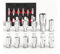 WELZH Drain Plug Key Set 12pc 3/8in Drive Sump Gearbox Differential Oil Service Square Hex Triangle Torx M16 T45 VW Profiles 19mm Socket Professional Automotive Workshop Use 6688-WW