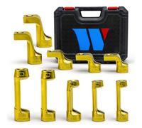 WELZH Exhaust Gas Temperature Sensor Socket Set 10pc 13 14 17 19 21mm 3/8in 1/2in Drive Straight Offset EGT Removal Installation Tool Professional Automotive Workshop Use 7075-WW