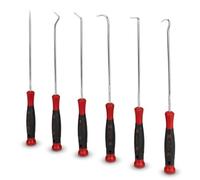 WELZH Pick and Hook Set 6pc 135mm Stainless Steel Removal Tools with Straight 90 Degree and Combination Tips Non-Slip Handles for O-Rings Seals Clips and Precision Tasks in Automotive Workshop 877-WW