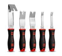 WELZH Stainless Steel Trim Removal Set 5pc with U and V Shaped Levers for Interior Exterior Panel Clip and Moulding Disassembly Damage Free Automotive Bodywork Dashboard Door Trim Workshop 4061-WW
