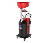 WELZH Waste Mate Pneumatic Oil Drainer and Extractor 70L Tank with Measuring Cup and Funnel Dual Function Gravity and Suction System for Oil Removal in Garage Workshop Fleet Maintenance 5885-WW