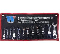 Welzh Werkzeug 12 Piece Flexi Head Stubby Ratchet Spanner Set 72 Teeth 8-19mm