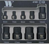 Welzh Werkzeug Low Profile Stubby Short Impact Hex Allen Bit Socket Set 6-19mm