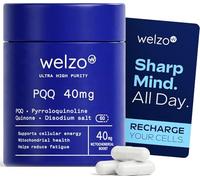 Welzo PQQ 20mg - 99%+ Ultra High Purity Pyrroloquinoline Quinone - Bio-Identical Mitochondrial & Cellular Energy Support - High Potency Antioxidant - 60 Capsules