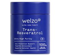 Welzo Ultra-High Purity Trans-Resveratrol 1000mg Capsules | 98% Standardised Japanese Knotweed Extract | Vegetarian Capsules | 60 Count
