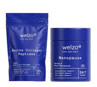 Welzo Women’s Wellness Bundle - Menopause Support (60 Vegan Capsules) & Ultra Pure Bovine Collagen Peptides (400g) - Comprehensive Daily Nutritional Support - Skin, Hair, Bone & Energy Formula - Hormo