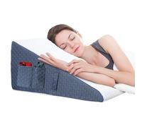 Welzona Wedge Pillow Support Cushion, 30.5cm Bed Wedge for Acid Reflux, Heartburn, GERD, Neck Pain, Cooling Memory Foam Top, Removable Washable Cover Wedge Pillow for Bed Adult