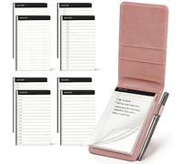 WEMATE 10 Pieces Small Notepad Holder Set Pocket Notebook - Included Mini Pocket Notepad Holder with 8 Memo Book Refills and Metal Pen for Meetings, Daily Records, and Notes 3 x 5 Inch (Rose Gold)