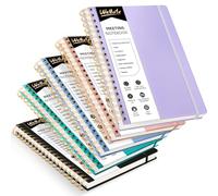 WEMATE 5 Pack Meeting Notebooks for Work with Action Items 200 Pages (10" × 7"), Office Supplies for Taking Note and Keeping Agenda Organized, Color Set 2- Light Purple, Blue, Rose Gold, Green, Black