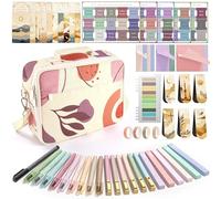 WEMATE 76 PCS Bible Study Supplies with Bible Case, 15 No Bleed Bible Highlighters, Ballpoint Pens, Washi Tapes, Tabs, Sticky Notes, and Prayer Cards, for College Essentials Women Christian Gifts