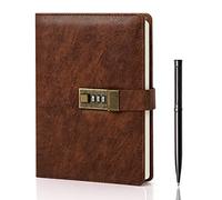 WEMATE Diary with Lock, A5 Journal with Lock 240 Pages, Locking Journal with Pen & Gift Box, Lockable Diary Planner Organizer for Men and Women, 8.6x5.8in