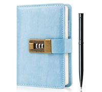 WEMATE Journal with Lock, Diary with Lock 192 Pages, Password Notebook, Pen & Gift Box - Perfect for Men and Women - 4.3X 6.18in Light Blue Keep Your Secrets Safe