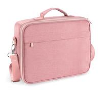 WEMATE Large Capacity Bible Cover Case, Waterproof Bible Study Supplies Tote Bag with Double-Layer Handle & Shoulder Strap, Bible Bag for Women, Girls, Teens, and Christian (Pink)