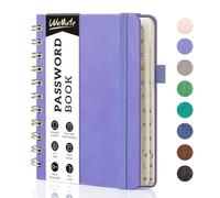 WEMATE Password Book with Alphabetical Tabs, Small 12 x 15cm - Purple