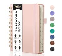WEMATE Password Book with Alphabetical Tabs, Small 12 x 15cm - Rose Gold