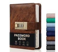 WEMATE Password Book with Lock, Password Book with Alphabetical Tabs, 600+ Password Space, Logbook with Lock