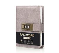 WEMATE Password Book with Lock, Password Book with Alphabetical Tabs 600+ Password Spaces, Password Organizer Logbook with Lock, Password Keeper for Computer & Website Logins (4.3X 6.18in) Pinky Beige