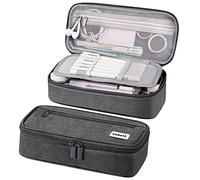 WEMATE Pencil Case, Large Storage Organizer for Stationery, Back - to - School Essential, Teacher Must - have, Big Pencil Pouch, Marker Case School Supplies for College & High School Grey