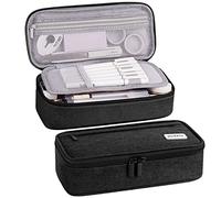 WEMATE Pencil Case Pencil Case 5 Compartments Large Capacity Pencil Case Large Pencil Case Holder Stationery Zippered Desk Organiser for School and Office Black, black, 9.1x4.3x2.6 inch, Pencil case