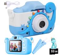 Wembley Dinosaur Kids Camera Toys 3-8 Years Old Boys Girl Gift 32GB SD Card 1080P HD Video Adorable Selfie Digital Toddler Camera for Kids Birthday Gift for 3 4 5 6 7 8 Years Old Girl Boys