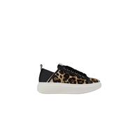 Wembley Donna in spotted pony hair and black leather heel - female - Alexander Smith - Sneakers - Multicolor - 4 UK - Shoes 4 UK