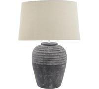 Wembley White and Grey Ceramic Stone Carved Lamp