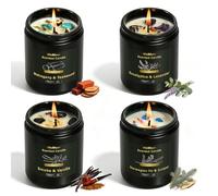WEMEET 4 Pack Scented Candles Gift Set, Scented Soy Candles for Men, Aromatherapy Gift for Dad, Husband, Mens Birthday, Fathers Day & Anniversary Present