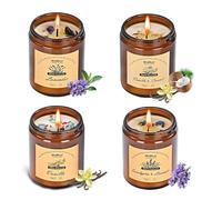 WEMEET Scented Candles Set, 4 Pack Aromatherapy Candle with Crystals, 28 oz 160 Hour Long Lasting Candle, Soy Wax Scented Candle with Dried Flowers, Gifts for Men, Women, Birthday, Mother's Day