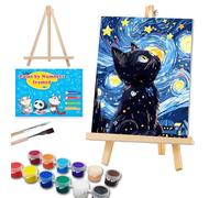 WEMEON Cat Paint by Numbers Kit for Children with Framed- Easy Paint by Number Crafts for Kids Ages 4-8-12, Simple Painting Kits for Kids for Gift Home Wall Decor(8x12Inch)