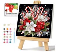WEMEON Christmas Paint by Numbers Kit for Adults with Framed- Easy Paint by Numbers Kit for Adults Beginner, Simple Painting Paint by Numbers for Gift Home Wall Decor(10x10Inch)