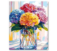 WEMEON Hydrangea Paint by Numbers for Adults, Paint by Numbers for Adults Beginners, Painting by Numbers for Gift Home Wall Decor(16x20Inch)