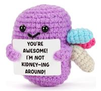 Weming Funny Compliment Gift - Purple Crochet Kidney Plush with “You’re Awesome, I’m Not Kidney-ing Around” Card - Cute Pun Present for Friends, Boyfriend, Girlfriend, Coworker
