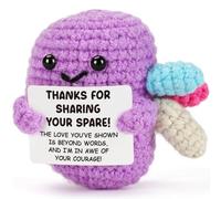 Weming Organ Donor Thank You Gift - Purple Crochet Kidney Plush with “Thanks for Sharing Your Spare” Card - Appreciation for Donors, Transplant Teams, Caregivers