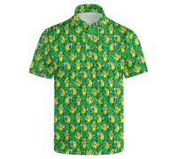 Wemkuqa Funny Golf Shirts for Men Moisture Wicking Men's Fun Golf Polo Shirts Quick-Dry Polo Shirts Short Sleeve, Funny Pickles, XXL