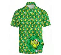 Wemkuqa Funny Golf Shirts for Men Moisture Wicking Men's Fun Golf Polo Shirts Quick-Dry Polo Shirts Short Sleeve, Funny Pickles, 3XL
