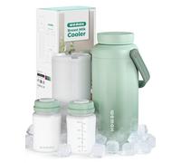WEMOH Breast Milk Cooler Bottle-24H Double-Layer Cooling, TSA Approved, 2 Leakproof Bottles & Ice Packs, (Non-Toxic BPA) for Travel, Work, Night Pumping, Gift for New Moms (Green)