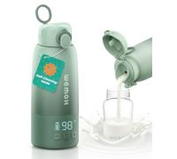 Wemoh Portable Milk Warmer for Travel with Self-Clean Function, Precise Temp Control & 8 Feeds per Charge, 450ML Bottle Warmer On-The-Go Parents, 100W Fast Heating for Breast Milk & Formula & Water